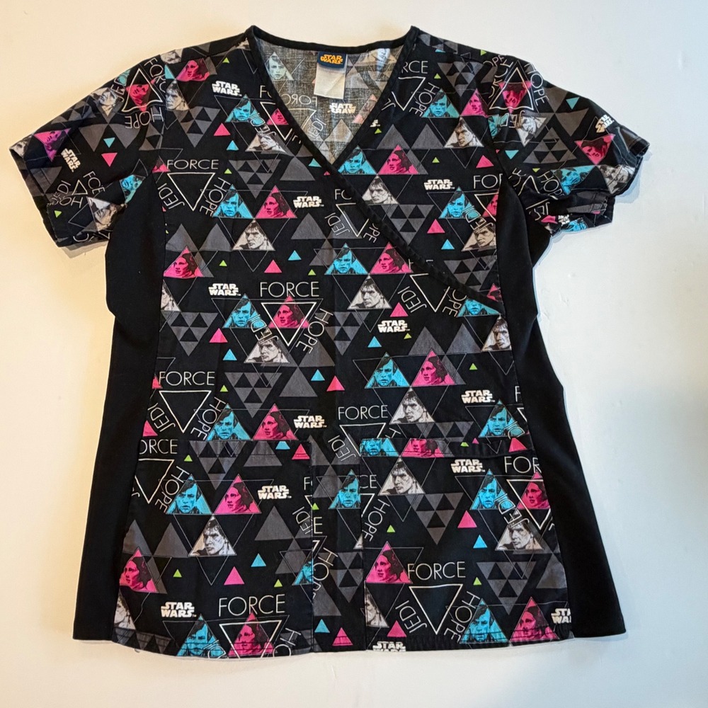 Lot of 6 Womens Scrub Tops Star Wars Greys Anatomy Cherokee Bundle S - Picture 7 of 12